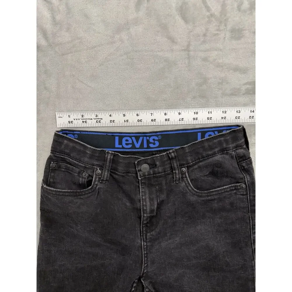 Levi's Boys 502 Regular Taper Fit Performance Black Jeans, Size 14